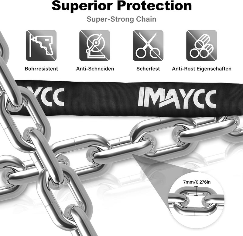 IMAYCC Scooter Locks Anti Theft,Bike Chain Lock with Key,Electric Scooter Lock Anti Theft for Segway,Ninebot and Bicycle Lock Cable Accessories - Image 4